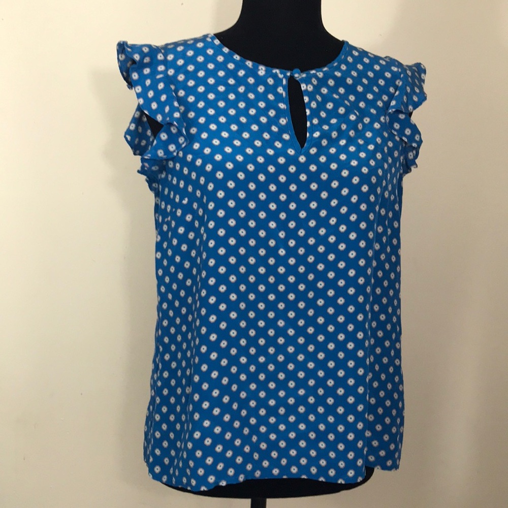 💙J. Crew Blue Keyhole Tank